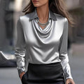 Satin Drop Neck Blouse