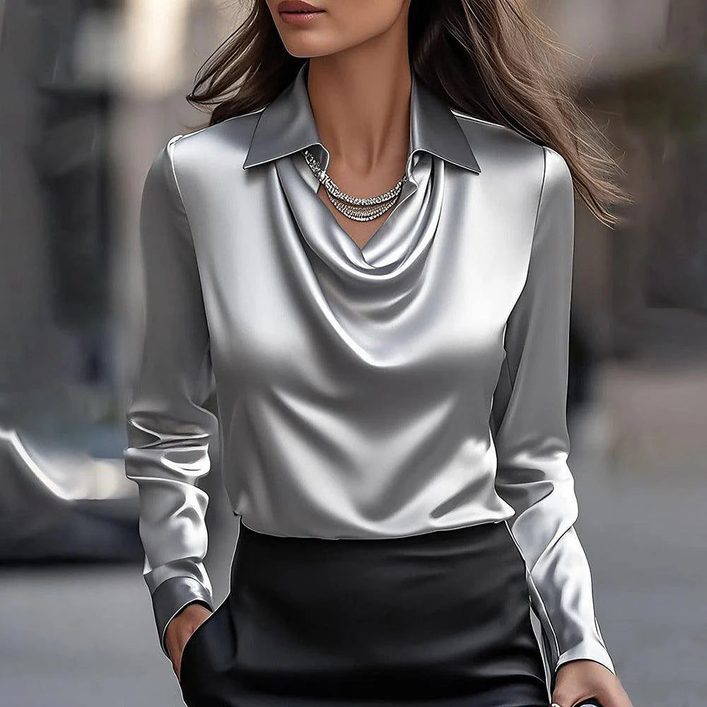 Satin Drop Neck Blouse
