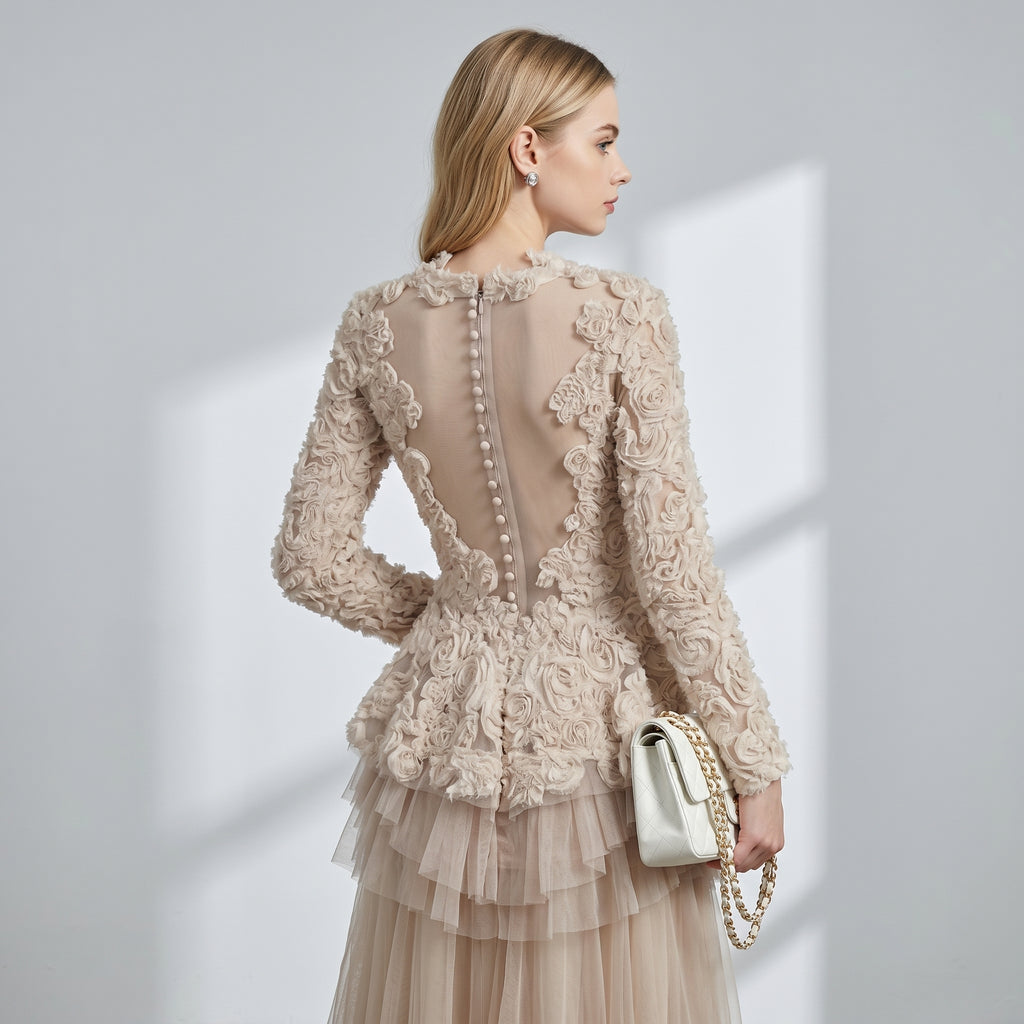 Embroidered Tulle Dress