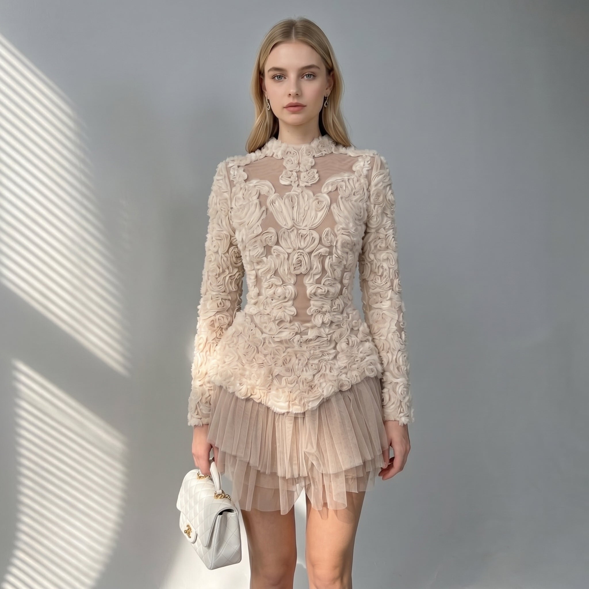 Embroidered Tulle Dress