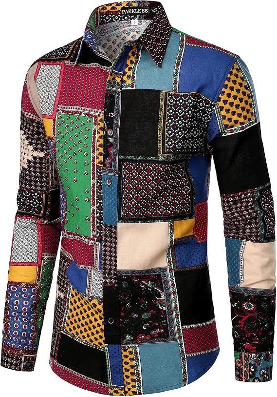 Cotton-Linen Patchwork Shirt