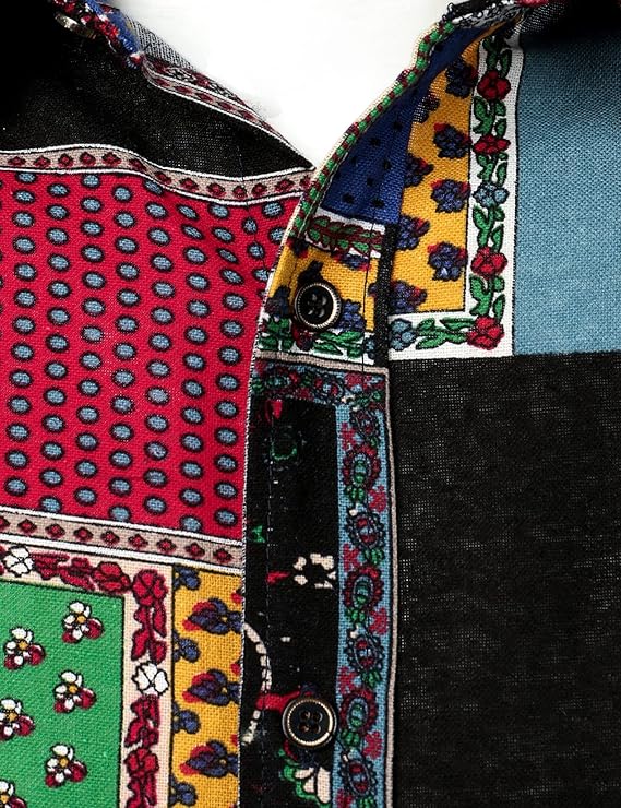 Cotton-Linen Patchwork Shirt