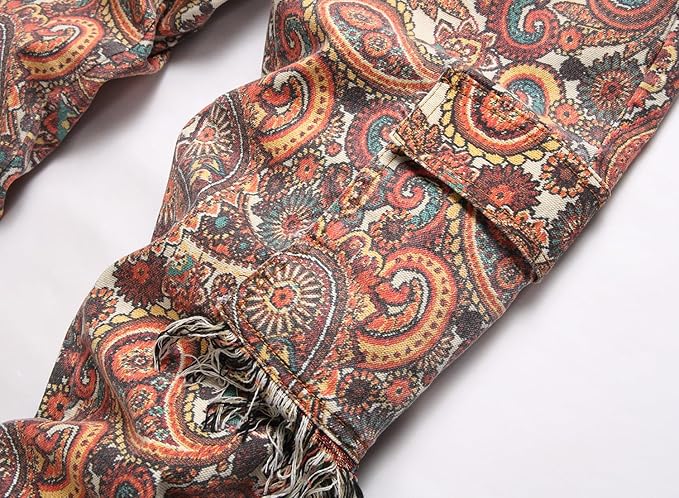 The Paisley Print Fringe Pant