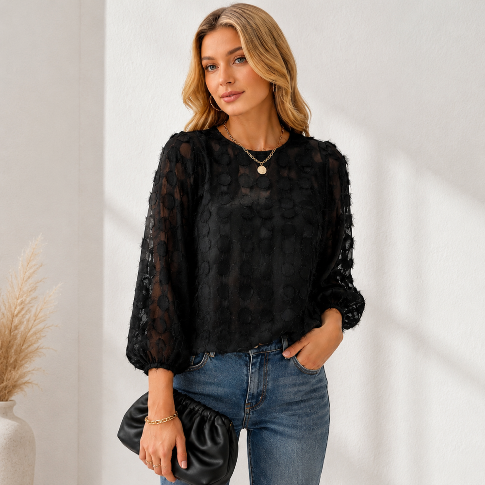 The Sheer O neck Blouse