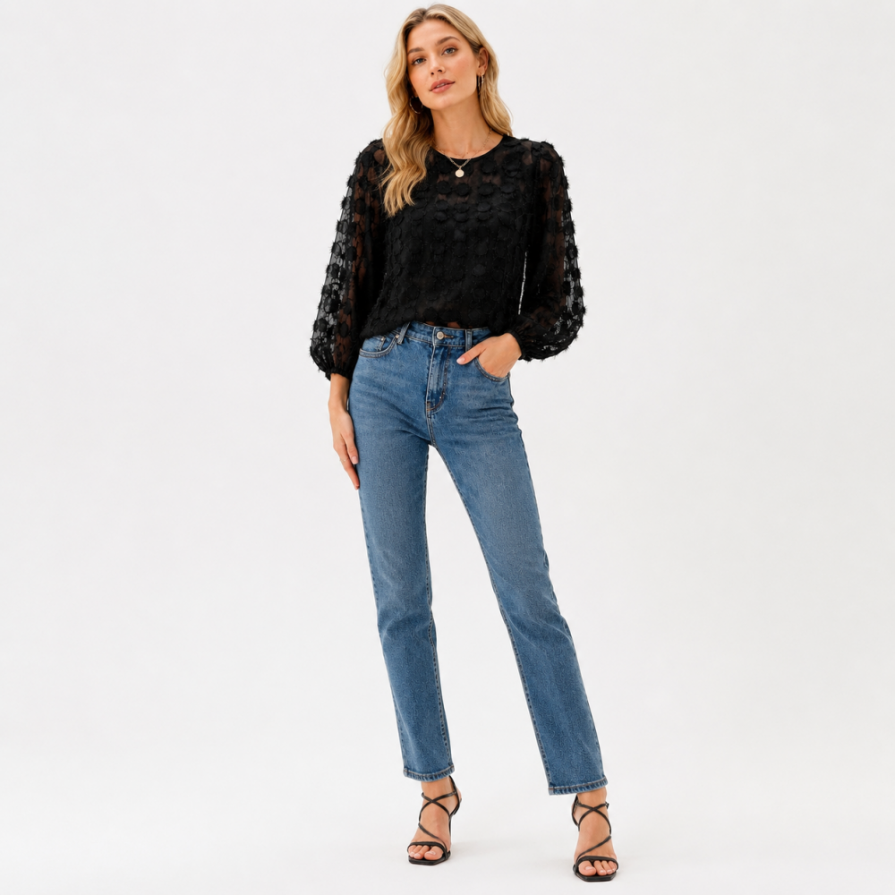 The Sheer O neck Blouse